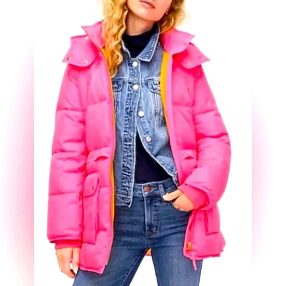 J.Crew Signature Parka in Neon Pink